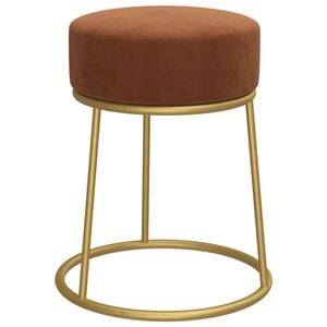 vidaXL Banqueta redonda veludo castanho