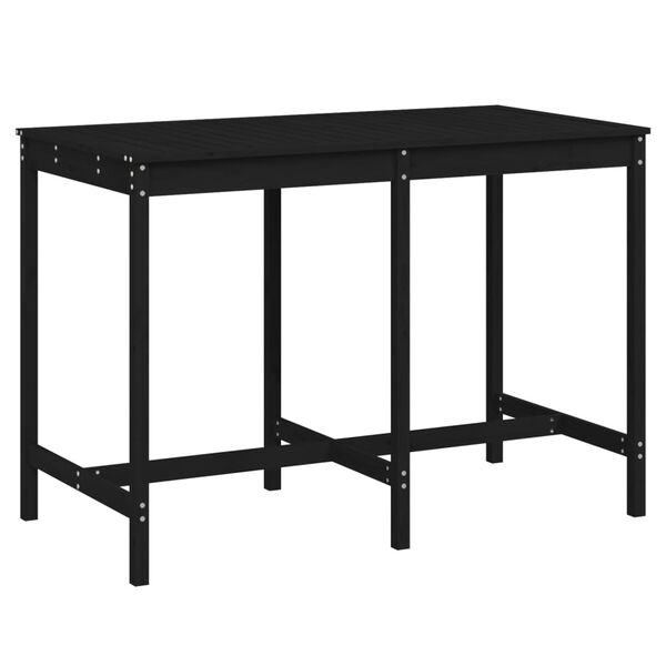 vidaXL Mesa de jardim 159,5x82,5x110 cm madeira de pinho maci&ccedil;a preto