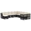 vidaXL Conjunto de Sof&aacute; de Jardim 11 pcs Preto vime PE