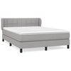 vidaXL Cama com molas/colch&atilde;o 140x200 cm tecido cinzento-claro
