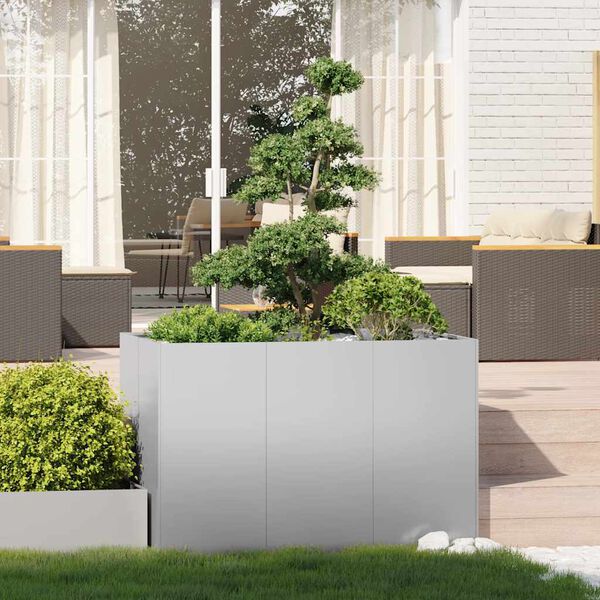 vidaXL Planter 120x80x80 cm a&ccedil;o galvanizado