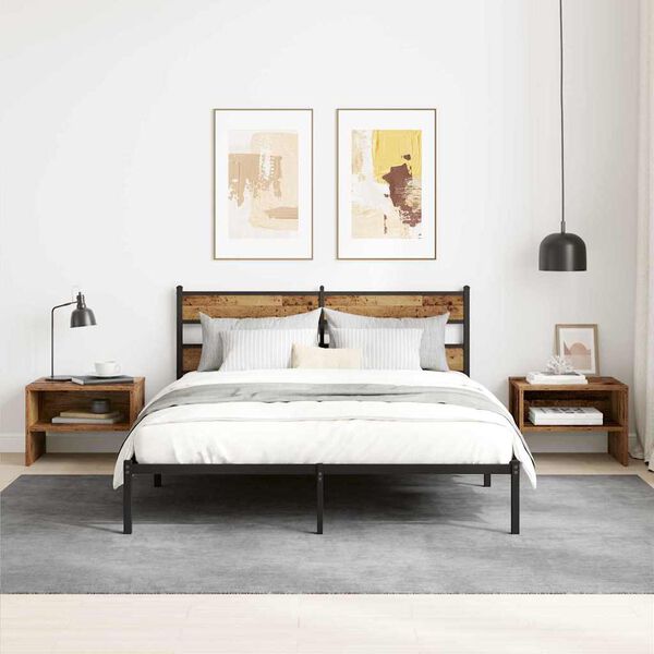 vidaXL Arm&aacute;rio de Cabeceira 2 pcs Madeira antiga 40 x 40 x 30 cm