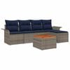 vidaXL Conjunto de Sof&aacute; de Jardim com almofada 6 pcs Cinzeto vime PE