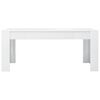 vidaXL Mesa de jantar 180x90x76 cm contraplacado branco brilhante