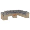 vidaXL 12 pcs conjunto de sof&aacute;s p/ jardim com almofad&otilde;es vime PE bege