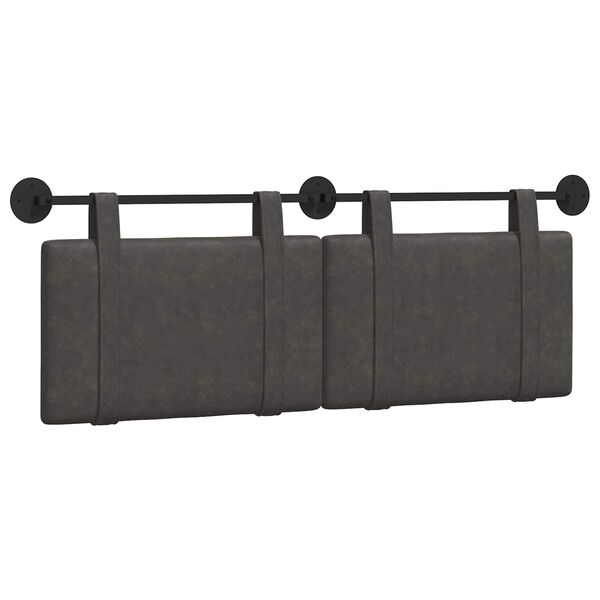 vidaXL Cabeceira Suspensa Liso Preto 150 x 55 x 5 cm PU Antigo