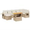 vidaXL 8 pcs conjunto de sof&aacute;s p/ jardim com almofad&otilde;es vime PE bege