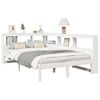 vidaXL Cama com estante sem colch&atilde;o 120x200 cm pinho maci&ccedil;o branco