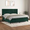 vidaXL Cama com molas/colch&atilde;o 200x200 cm veludo verde-escuro