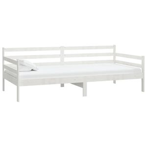 vidaXL Sof&aacute;-cama 90x200 cm madeira de pinho maci&ccedil;a branco