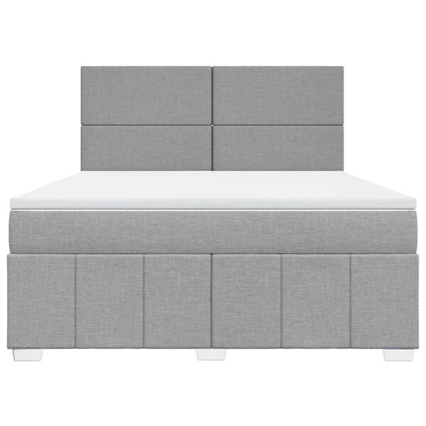 vidaXL Cama com molas/colch&atilde;o 180x200 cm tecido cinzento-claro