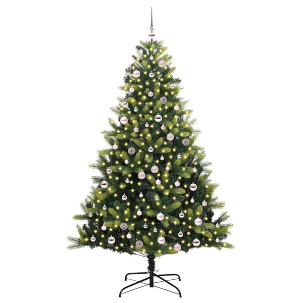 vidaXL &Aacute;rvore de Natal Artificial Articulada 300 LEDs Verde 240 cm