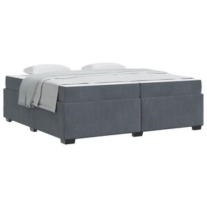 vidaXL Estrutura da Cama com colch&atilde;o Cinza Escuro 200 x 200 cm tecido