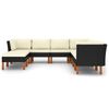 vidaXL 9 pcs conjunto lounge de jardim c/ almofad&otilde;es vime PE preto