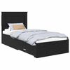 vidaXL Estrutura da Cama com gaveta Carvalho Preto 90 x 200 cm
