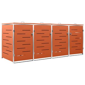 vidaXL Abrigo qu&aacute;druplo para caixotes do lixo 276,5x77,5x115 cm a&ccedil;o