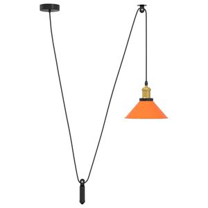 vidaXL Candeeiro suspenso regul&aacute;vel altura E27 laranja brilhante &Oslash;22cm