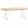 vidaXL P&eacute;s para mesa de centro em formato A, 2 pe&ccedil;as, branco, 50x (42-43) cm, a&ccedil;o