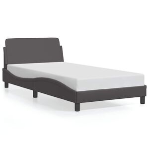 vidaXL Estrutura de cama Dover 100x200cm couro artificial cinzento