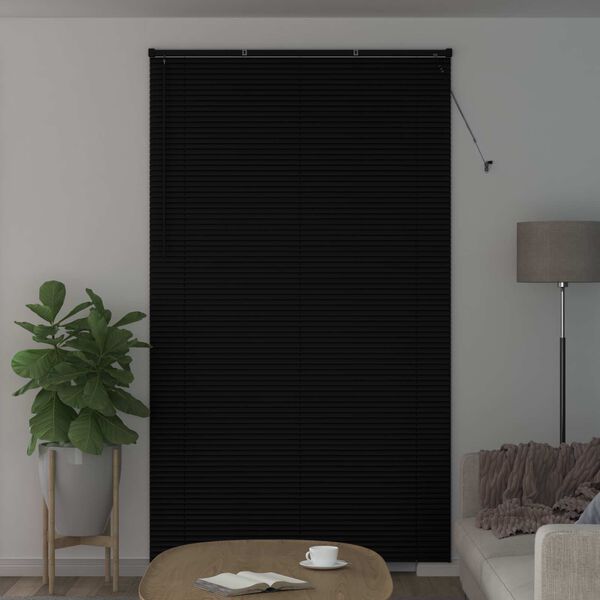 vidaXL Cortina Veneziana Manual Ajust&aacute;vel Preto 213 x 160 cm PVC