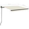 vidaXL Toldo retr&aacute;til manual com postes 3,5x2,5 m cor creme