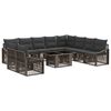 vidaXL Conjunto de Sof&aacute; de Jardim 11 unid. Cinza e Cinza Escuro