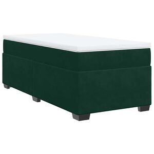 vidaXL Cama com molas/colch&atilde;o 90x190 cm veludo verde-escuro