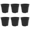 vidaXL Vaso Redondo para Flores 6 unid. Preto &Oslash; 19 x 16 cm Pl&aacute;stico