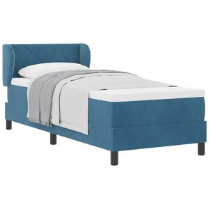 vidaXL Cama Box com colch&atilde;o Azul escuro 80 x 200 cm Veludo