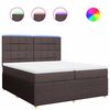 vidaXL Cama com molas/colch&atilde;o 200x200 cm tecido castanho-escuro