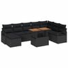 vidaXL Conjunto de Sof&aacute; de Jardim 9 unid. Preto e Marrom