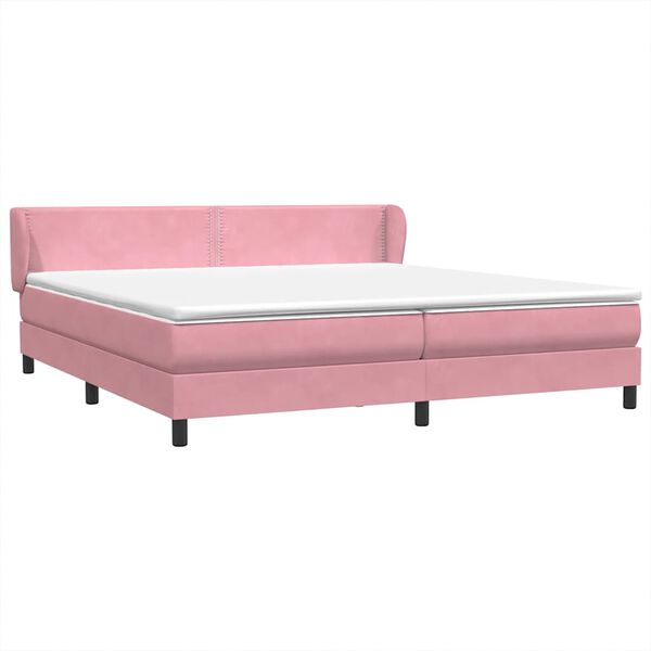 vidaXL Cama com molas/colch&otilde;es 180x210 cm veludo Rosa