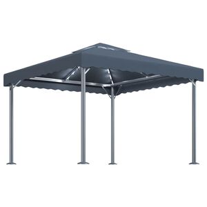 vidaXL Gazebo com cord&otilde;es de luzes LED 300x300 cm alum&iacute;nio antracite