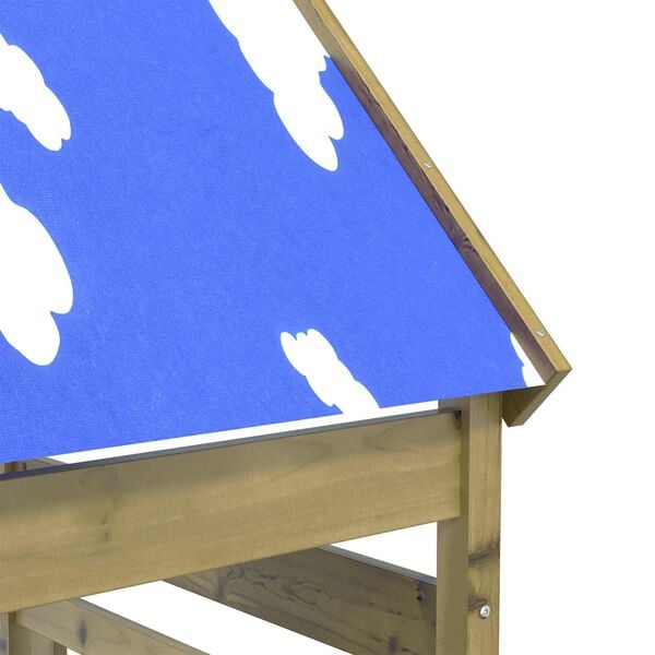 vidaXL Torre de Brincar Castanho Madeira S&oacute;lida Impregnada