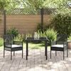 vidaXL Conjunto de Jantar para Jardim com almofada 3 pcs Preto vime PE