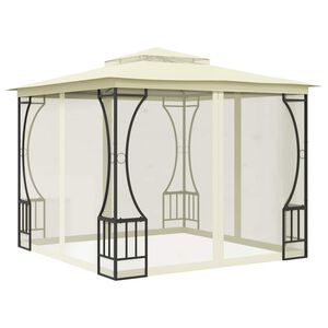 vidaXL Gazebo com redes 300x300x265 cm creme
