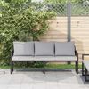 vidaXL Móveis de Jardim com almofada Preto 180 x 72.5 x 71 cm Aço