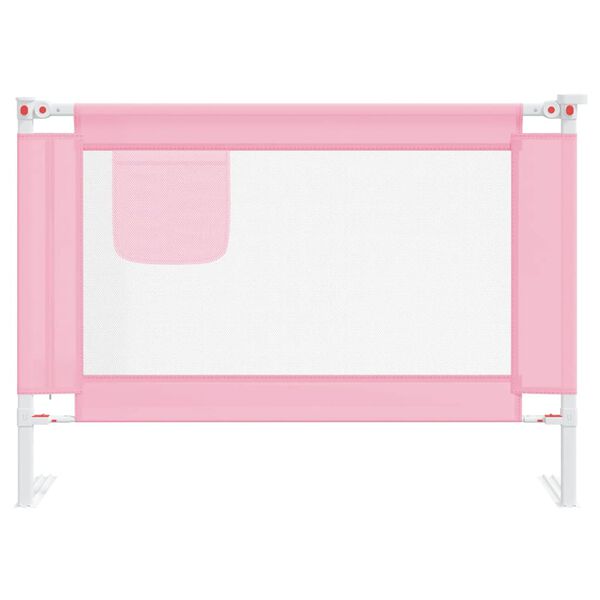 vidaXL Barra de seguran&ccedil;a p/ cama infantil tecido 90x25 cm rosa