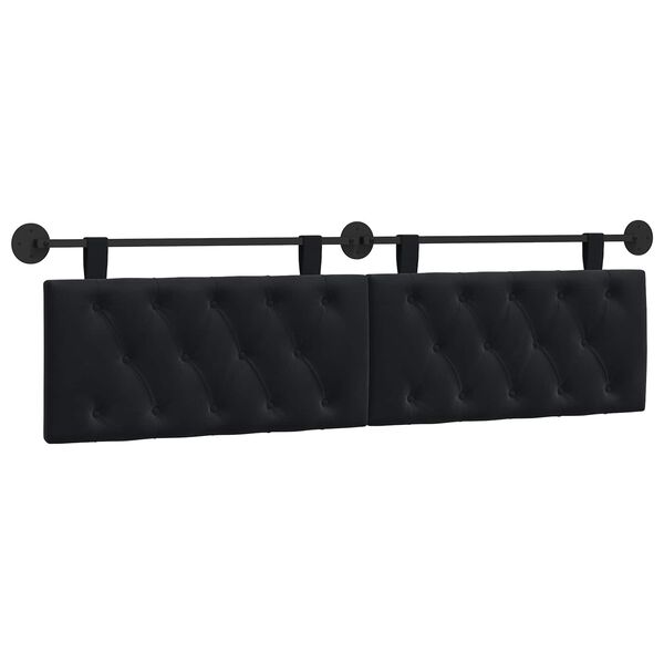 vidaXL Cabeceira Suspensa Preto 170 x 55 x 7 cm Veludo