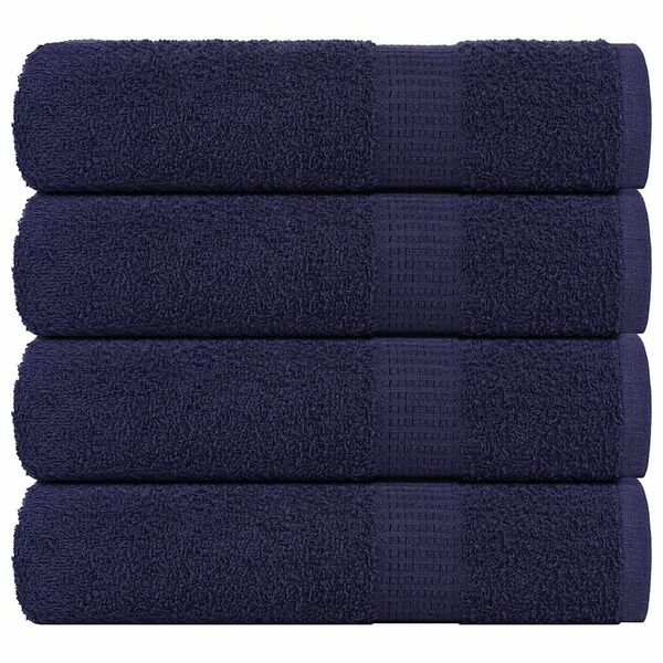 vidaXL Toalhas m&atilde;os FROGN 4 pcs 50x100 cm 360 g/m&sup2; azul marinho