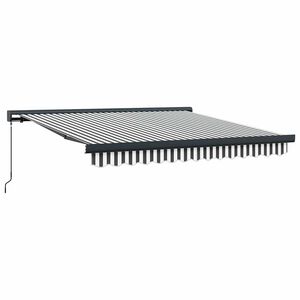 vidaXL Toldo retr&aacute;til 3x2,5 m tecido e alum&iacute;nio antracite e branco
