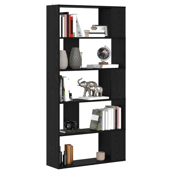 vidaXL Gabinete de Livros Carvalho Preto 80 x 24 x 159 cm