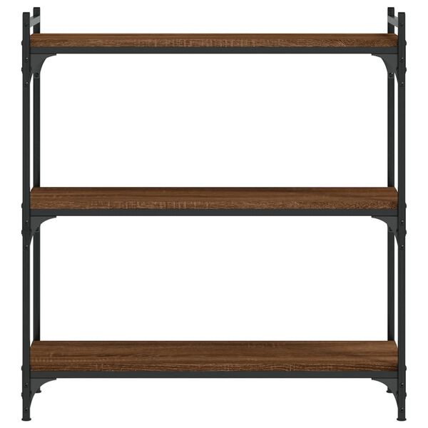 vidaXL Estante c/ 3 prateleiras derivados de madeira carvalho castanho