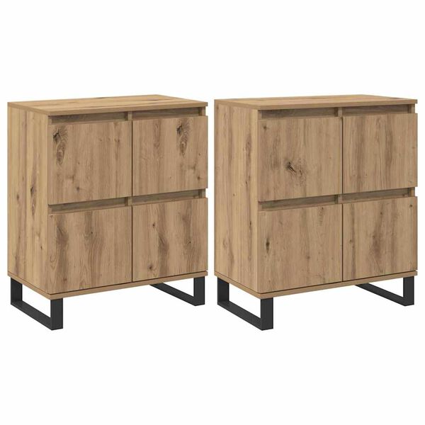 vidaXL Buffet 2 pcs Carvalho Artesanal 60 x 35 x 70 cm