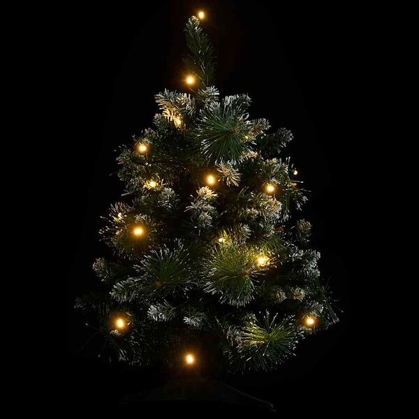 vidaXL &Aacute;rvore de Natal artificial pr&eacute;-iluminada + suportes PVC verde