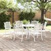 vidaXL Conjunto de Jantar para Jardim 7 pcs Branco Alum&iacute;nio