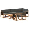 vidaXL Conjunto de Sof&aacute;s para Exterior 9 unid. Natural e Antracite