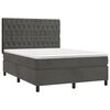 vidaXL Cama box spring c/ colch&atilde;o/LED 140x190cm veludo cinzento-escuro