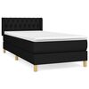 vidaXL Cama com molas/colch&atilde;o 90x200 cm tecido preto