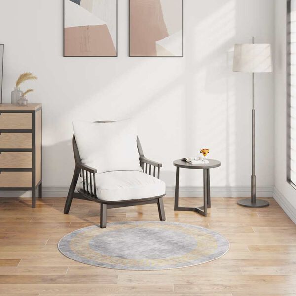 vidaXL Tapete lav&aacute;vel &phi;120 cm cinzento